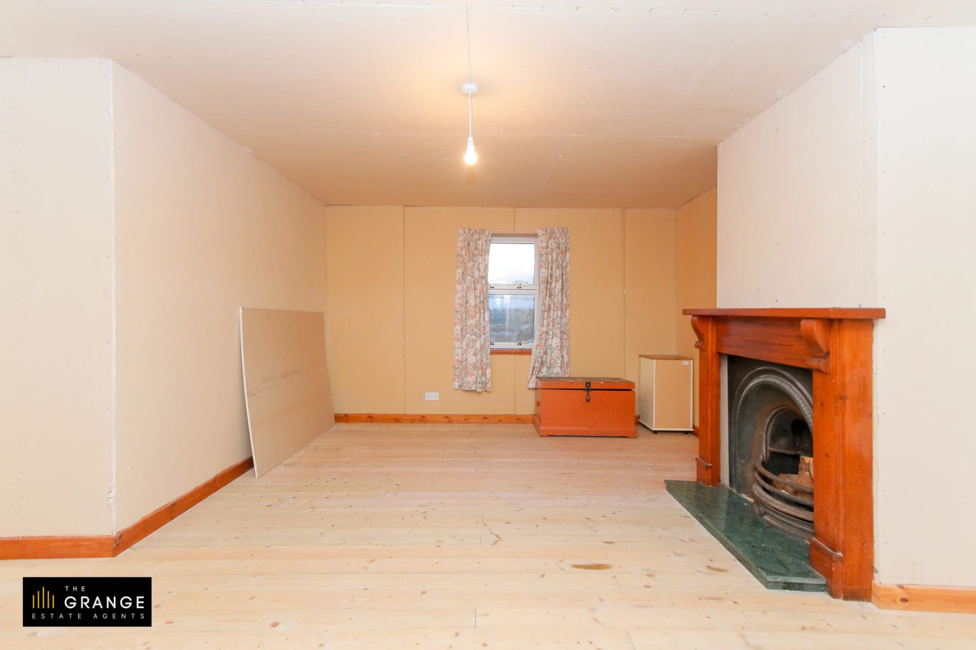 Living room with fireplace