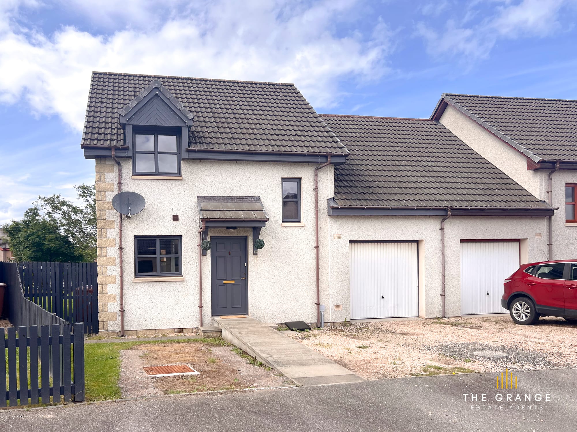 Front of the semi-detached house at Fogwatt Lane, Elgin