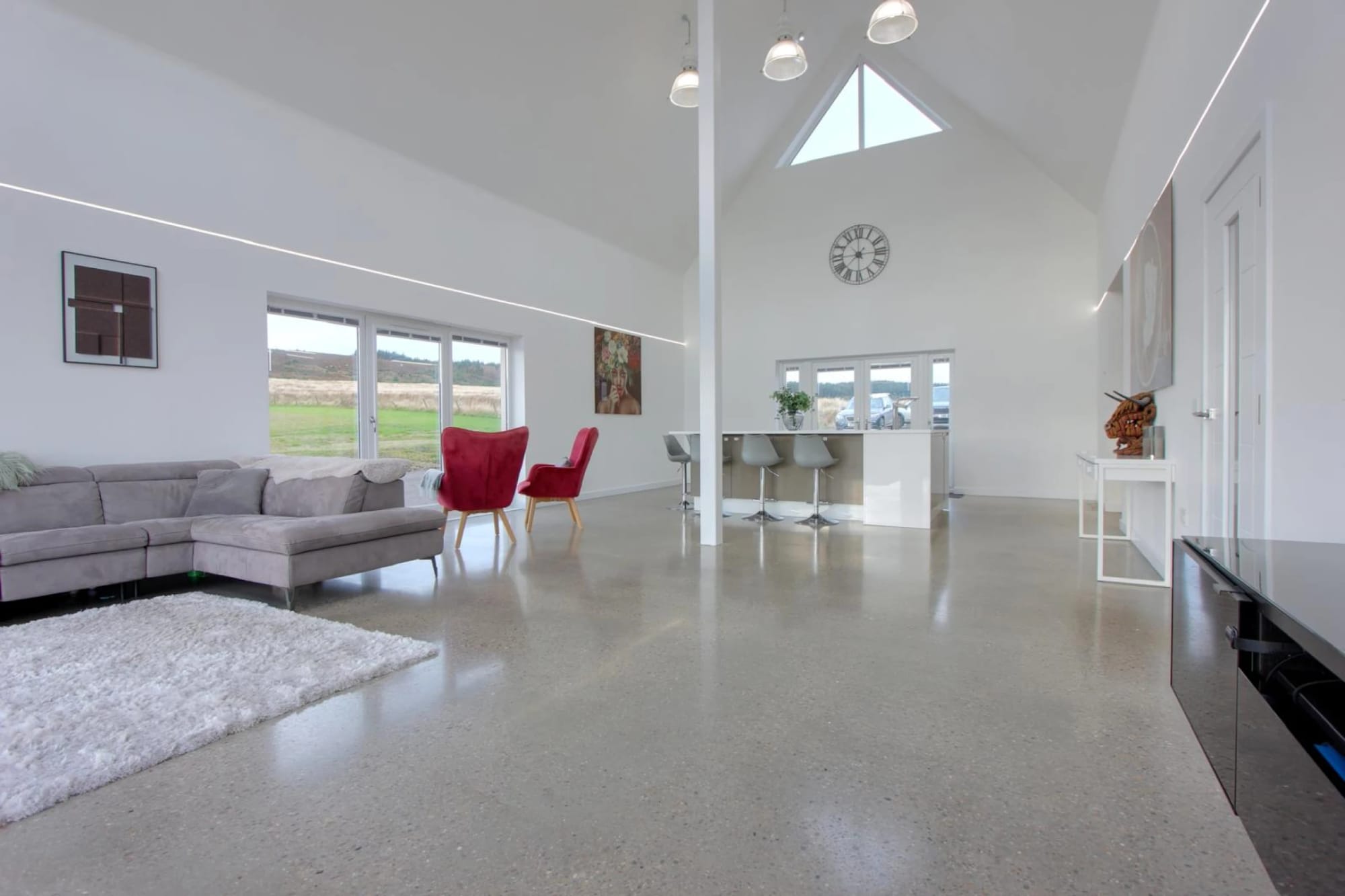 Open-plan living and dining