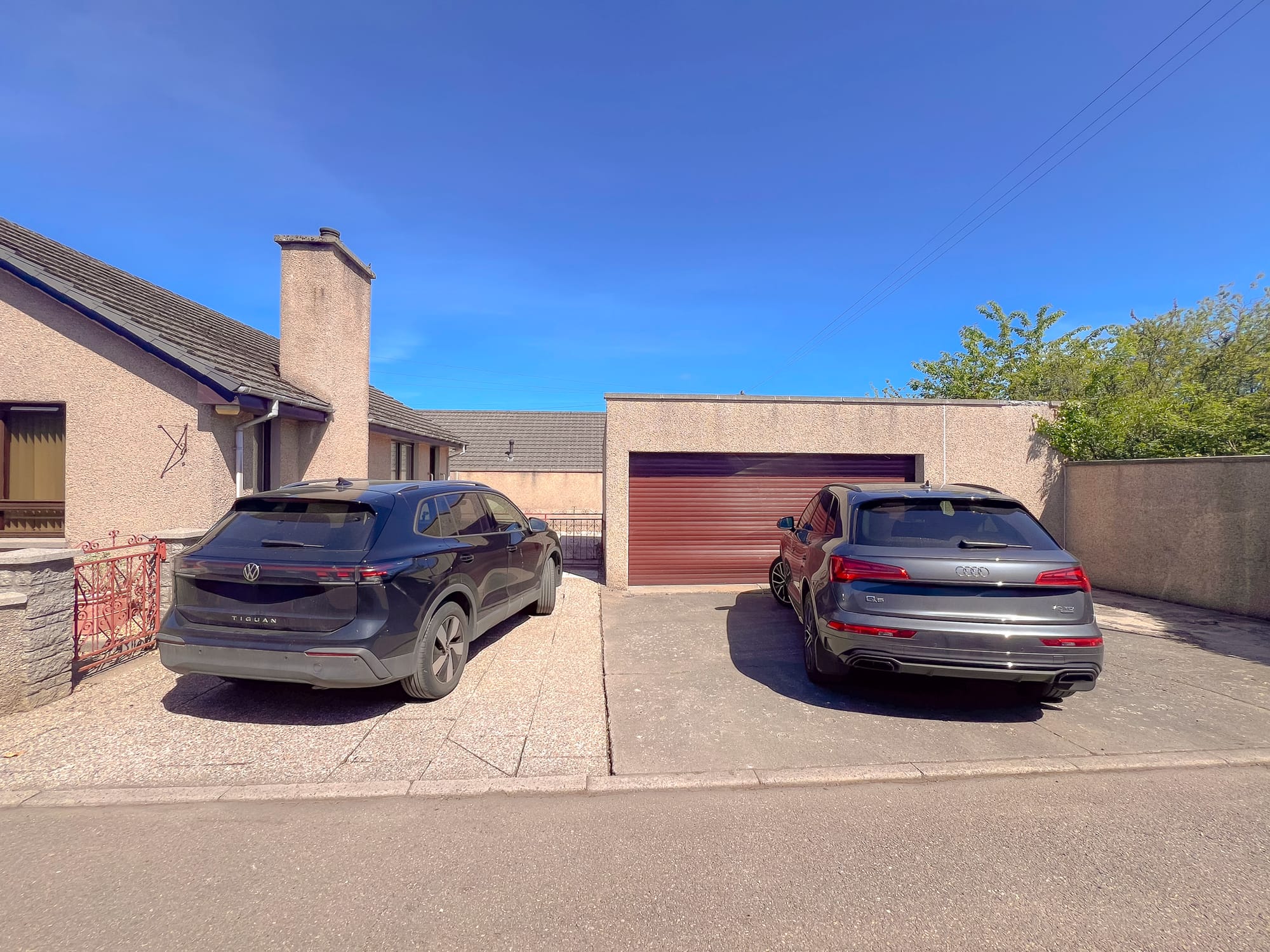 Garage and driveway