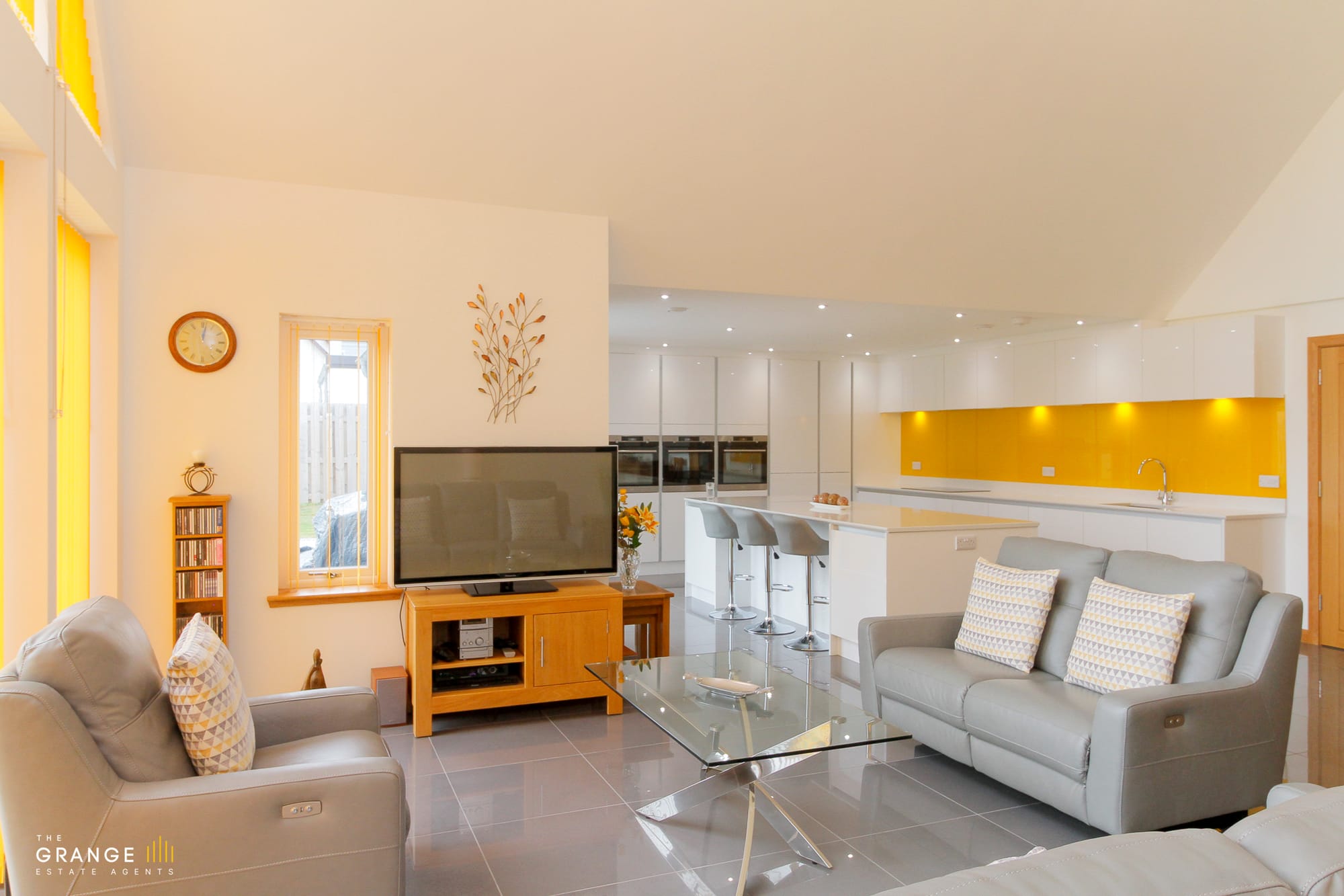 Living area with wood burning stove