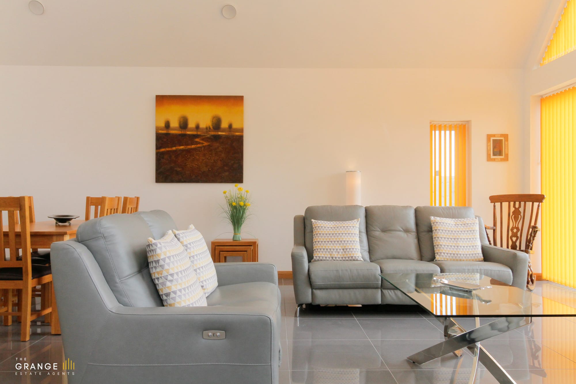 Open-plan living space filled with natural light