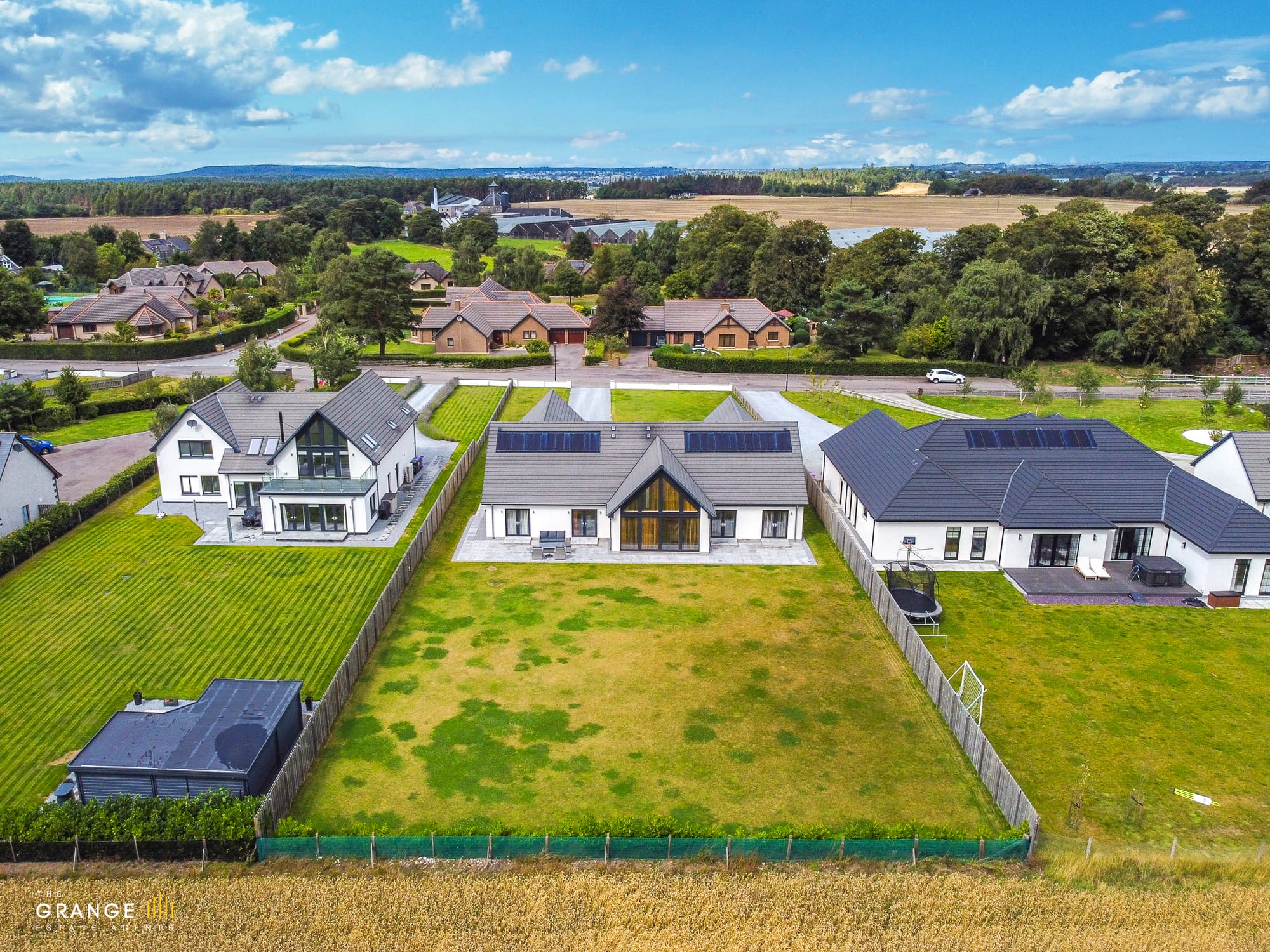 Aerial view across the surrounding countryside