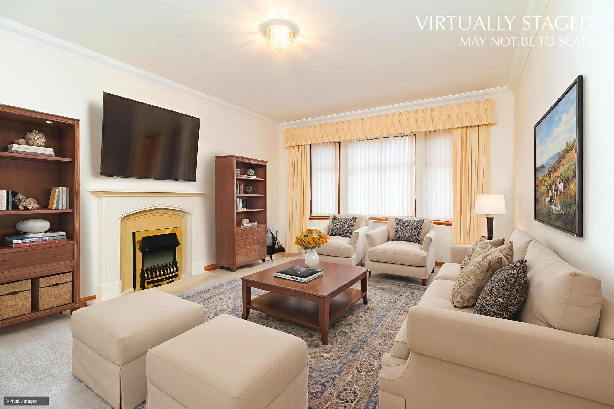 Living room (virtually staged)