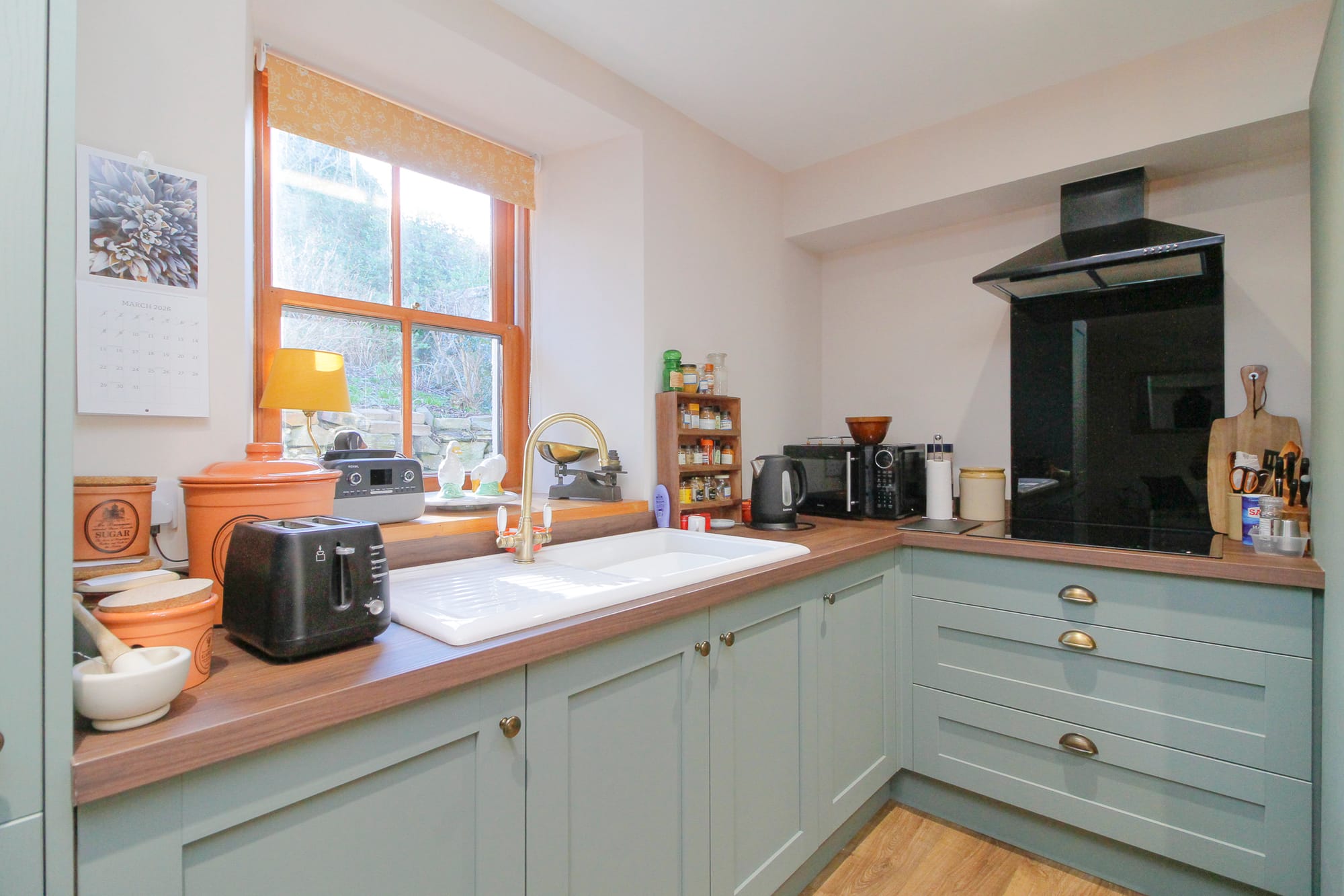 Kitchen with range cooker